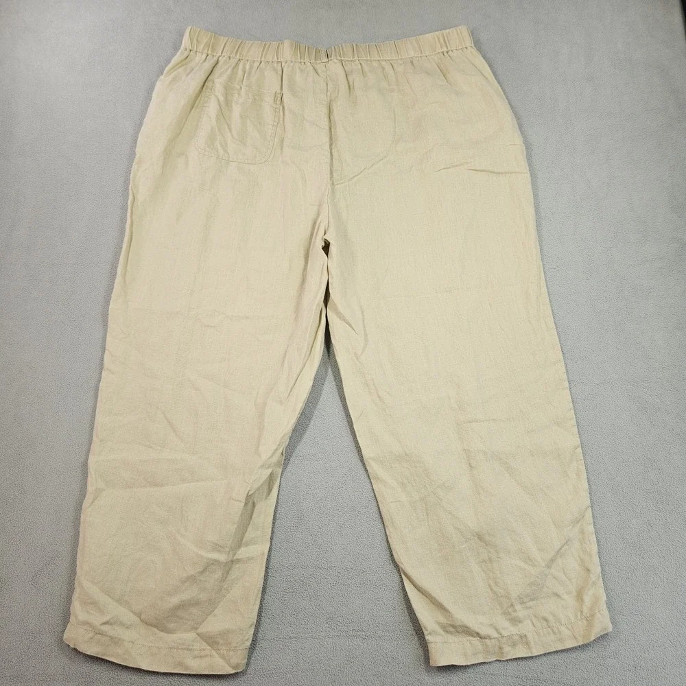 Quince 100% Linen Crop Pants Womens XL Capri European Sustainably Grown Beachy